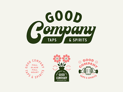 Good Company Taps & Spirits bar beer branding funky illustration letter lettering logo logotype script typography vintage wordmark