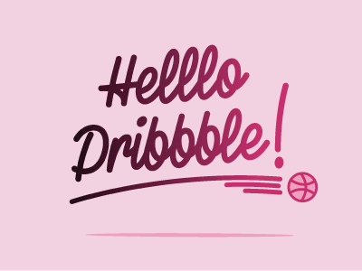 Helllo Dribbble debut lettering