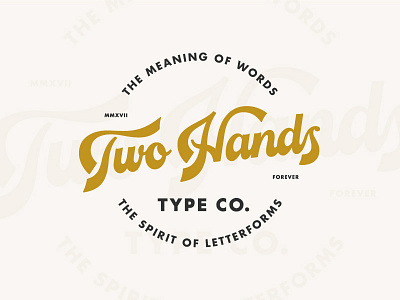 Two Hands Type Co. badge guides hands lettering logotype two type vintage