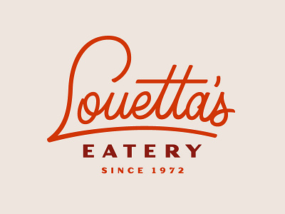 Louetta's Type diner dive eatery logo logotype restaurant retro type vintage