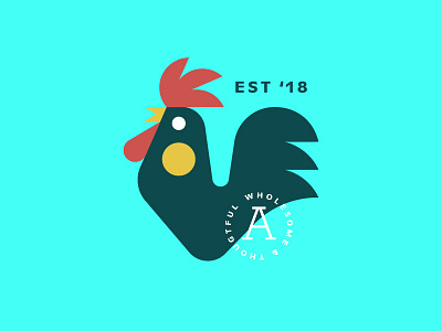 Rooster Dooster bird logo poultry rooster simple
