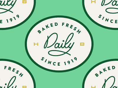 Baked Fresh Daily badge bakery bread fresh script type vintage