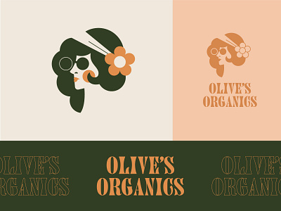 Olives Organics | Frontify Playoff branding food fruit health healthy hippie illustration logo retro sunglasses vintage