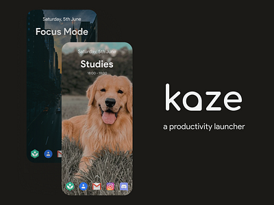 kaze, a productivity launcher android design discipline focus journal launcher meditation mind mindful mindfulness mindset online productivity routine school studies time timetable ui work