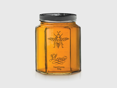 Honey Jar Label bottle calligraphy calligraphy logo design honey honeybee jar label logo packaging