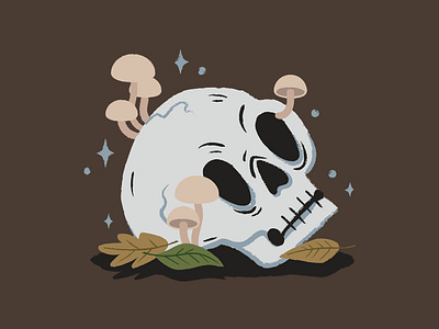 Skull Illustration death decay drawing illustration illustrator mushroom rot skull skull art