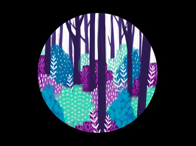 Forest Painting drawing forest logo landscape painting purple woodland