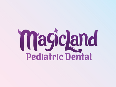 Magicland Pediatric Dental Logo children dentist dragons kids logo logotype logotypes magic typography
