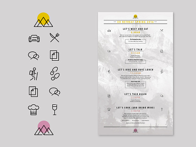 Menu of Events Design and Icons