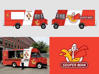 Souper Man Food Truck Wrap food truck food trucks mascot soup spoon truck wrap vehicle wrap