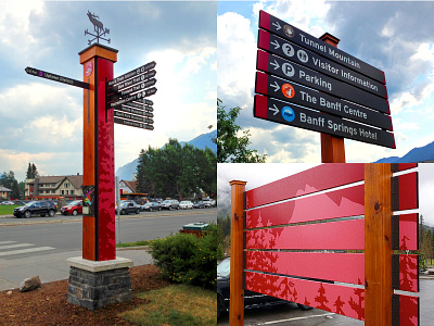 Banff Wayfinding design landscape markers mountain signage signs trees wayfinding