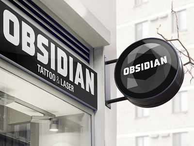 Obsidian Signage black black and white branding crystal diamond gem logo sign signage signage design storefront tattoo