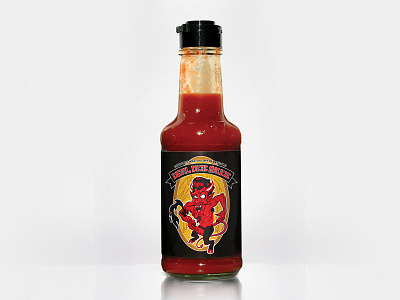 Hot Sauce Label bottle design devil devil horns drawing hell hot sauce hot sauce label illustration logo package packaging satan spicy
