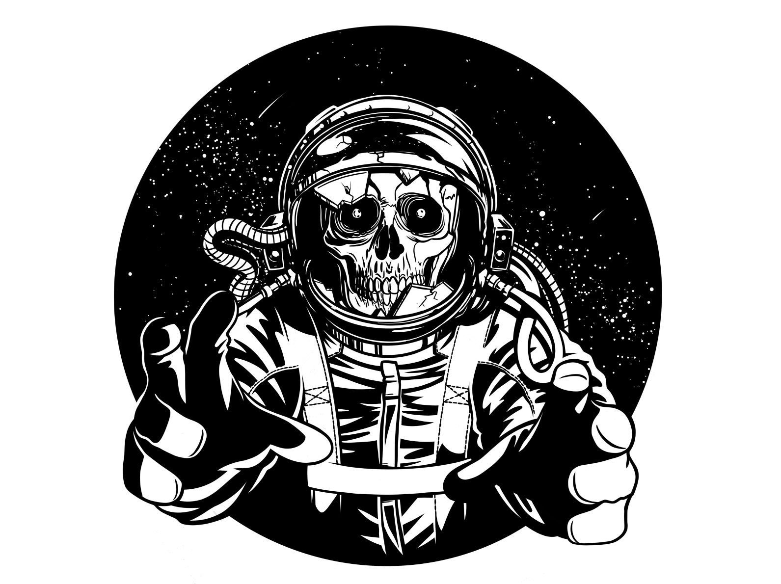zombie astronaut stencil