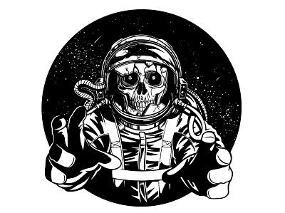 Astronaut Illustration astronaut dead astronaut drawing illustration skeleton skull space stay inside