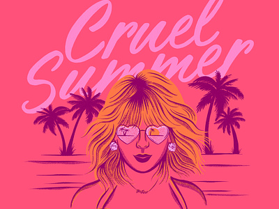 Cruel Summer cruel summer halftone hand lettering illustration lover swifties taylor swift