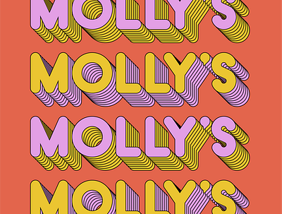 Molly's Cupcakes Redesign branding cupcakes dessert logo redesign retro design
