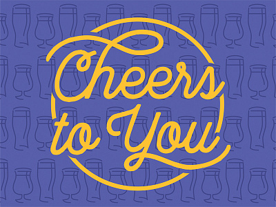 Cheers To You badge beer cheers flat football hand lettering purple typography vikings