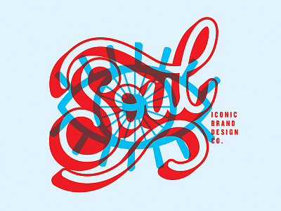 Soulsight Layered Mark branding eye layered round script typography soul soulsight sticker
