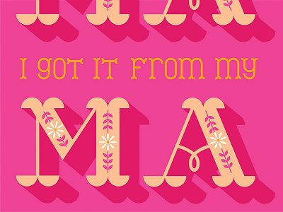 From My Mama bright hand lettering quirky slab serif