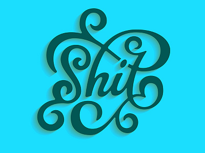 CURSEWORDS! flat flourishes hand lettering homwork typography