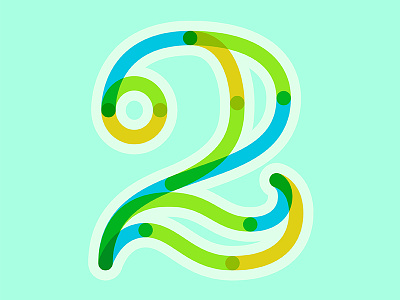 36 Days of Lettering - 2 flat hand lettering monoline numbers typography