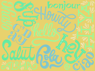 Hello doodles hand lettering hello pattern procreate typography
