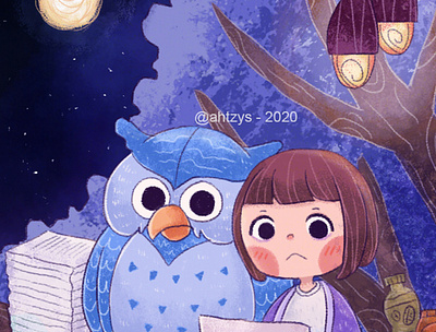 Nocturnal character character design children children book illustration childrens childrens book childrens illustration illustration illustration art illustrations illustrator owl photoshop storybook storytelling warm