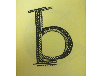 B design lettering patterns sketch