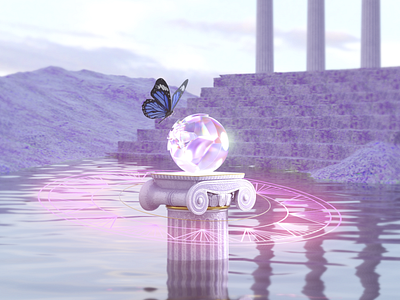 Butterfly 3d 3d art butterfly cinema4d column redshift redshift3d