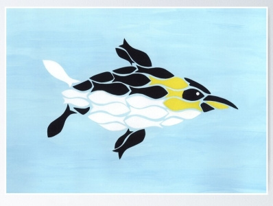 Penguin Illustration blue design illustration penguin texture water watercolor