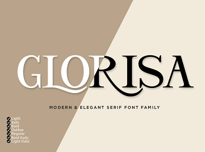 Glorisa display elegant font logo design sanserif serif stylish typography vintage