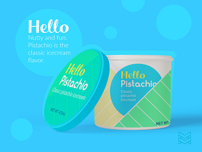 Hello Pistachio design icecream packaging