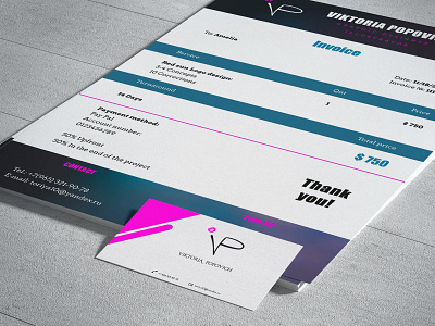 Invoice and bisiness card design