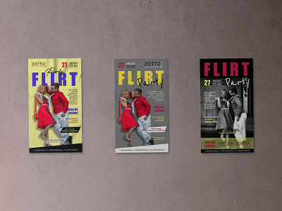 Flirt party poster brand brand design branding branding design brochure business design illustration leaflet marketting poligraphy poster vector
