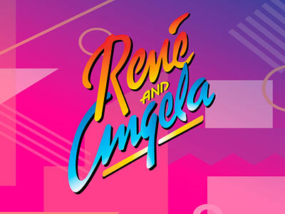 René & Angela 1980s album cover art funk gradient pastel rb retro soul vintage
