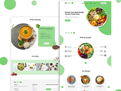 Be Fresh - Food Recipe Website cooking food graphic design healthy recipes ui ux website