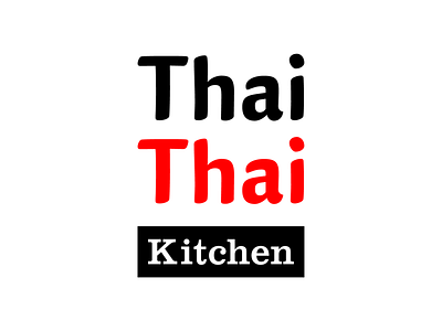 Thai Thai Kitchen Logo branding design food illustrator logo minimal restaurant typography vector web
