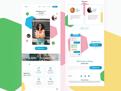 Social media website animation app design colors design figma flat illustration minimal typography ux vector web website