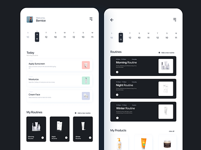 Skin care Reminder app app app design appdesign behance dailyui design inspiration minimal skincare ui uidesign uiinspiration uiux ux ux design uxdesign uxui