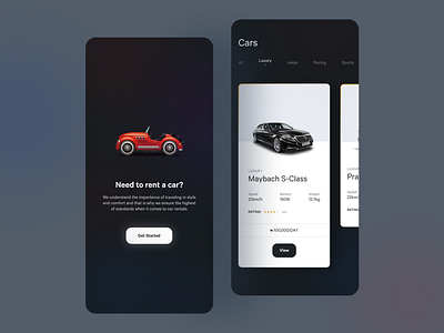 Car rental app concept