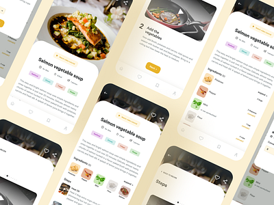 Recipe app screens