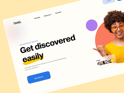 Tang Hero page app design dailyui design discover explore minimal typography ui uidesign uidesigner uiux uiuxdesigner ux uxdesign uxdesigner