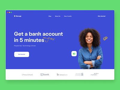 Bank Hero page app design dailyui design minimal ui uidesign uiux uiuxdesign ux uxdesign