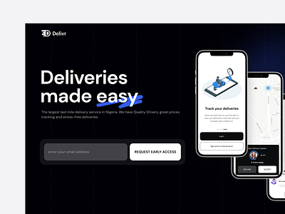Delivr app design dailyui delivery deliverywebsite design illustration ui uidesign uiux ux webdesign website
