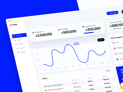 Budgy - A budget planner dashboard