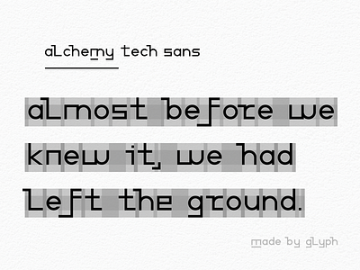 Alchemy Tech Sans - bespoke font brand branding design font font design fonts type design typography