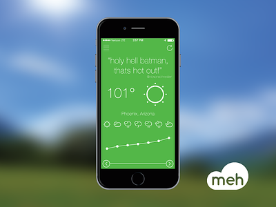 Meh Weather App Concept ios mobile app ui ux