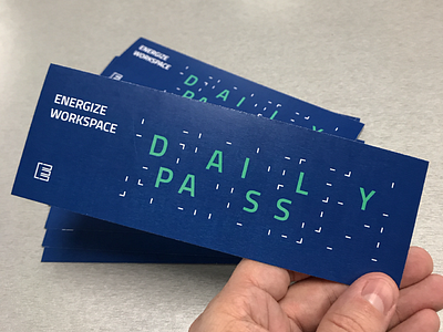 Energize Workspace Daily Passes coworking identity typography