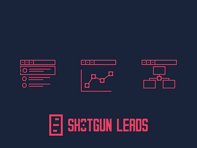 Icons for SHOTGUN Leads icon identity logo design